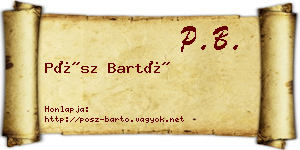 Pósz Bartó névjegykártya